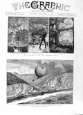 Old Antique Print 1881 Ring Theatre Vienna Fire Balloon Accident Saladin 19th