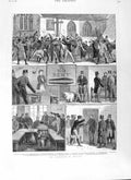 Original Old Antique Print 1881 Ireland Limerick Pig Market Tipperary To 19th