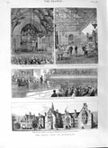 Old Antique Print 1881 Manchester Duke Edinburgh Owens College Trade Hall 19th