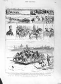 Original Old Antique Print 1881 Marquis Lorne Mounted Police Saskatchewan 19th
