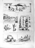 Old Antique Print 1881 Yachting Ceylon Pompeii Santa Lucia Naples Fripp 19th