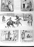 Original Old Antique Print 1881 Horses Hunting Sport Snow Marley Hall Colour