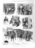 Original Old Antique Print 1881 War Correspondent Christmas Dinner Colour 19th