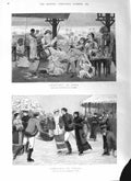 Original Old Antique Print 1881 Christmas Canada Towneley Green India Colour