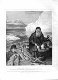 Original Old Antique Print 1882 Henry Hudson Navigator Ship Polar Seas Fine Art