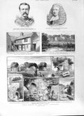 Original Old Antique Print 1882 Roman Walls Castle Cumberland Hammond Lus 19th
