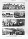 Old Antique Print 1882 Prince Wales Railway Bradgate Leicester Stamford 19th