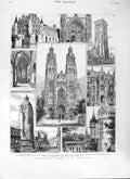 Original Old Antique Print 1882 Archaeology Tours France Cathedral Gatien Notre