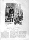 Antique Old Print Ref.317 1882 Illustration Story Marion Fay Anthony Trollope