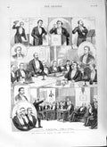 Old Antique Print 1882 Prince Wales Savage Club Eastbourne Music Stewards 19th