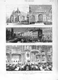 Original Old Antique Print 1882 Cathedral Trinity Sweden Wedding Prince Norway