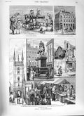 Old Antique Print 1882 Hull Mary'S Church King William Statue Dagger Lane 19th