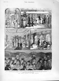 Original Old Antique Print 1882 Princes Buddhist Temple Ceylon Palace Maharajah