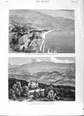 Old Antique Print 1882 Queen Mentone Gare-A-Vent Chalet Rosiers Mountains 19th