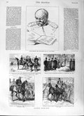 Original Old Antique Print 1882 Prince Bismarck King William Napoleon Kissingen