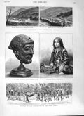 Original Old Antique Print 1882 Africa GPrincess Tapasvini Colorado Bonanza