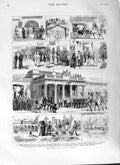 Original Old Antique Print 1882 Malta Life Governor'S Palace Dghasia Gr 19th