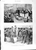 Original Old Antique Print 1882 Volunteers Siers Portsmouth Prince Wales Guards