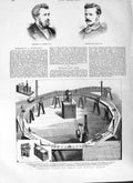 Original Old Antique Print 1882 Professors Ayrton Perry Electric Railway Engine