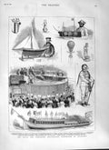 Original Old Antique Print 1882 Naval Submarine Engineering Islington Exh 19th