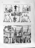 Old Antique Print 1882 Burns Memorial Abbey Dumfries Boxing James'S Hall 19th