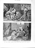 Original Old Antique Print 1882 Armitage Samson Philistines Maurice-Greiff 19th