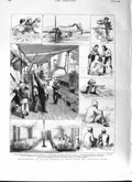 Original Old Antique Print 1882 British Burmah Moulmein Rifles Siers War Ship