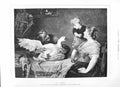 Original Old Antique Print 1882 Royal Academy Fine Art Goose Table Little Boy