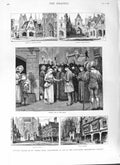 Original Old Antique Print 1882 St. James Hall Manchester Gasthalbrecht Strasse
