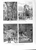 Old Antique Print 1882 Epping Forest Waltham Abbey Chesterfield Lighting 19th