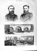 Old Antique Print 1882 Hamilton Trevelyan Ireland Castle Chapelizod River 19th