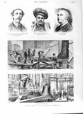 Original Old Antique Print 1882 Bell St. Paul'S Cathedral Laffan Chiplunk 19th