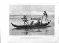 Original Old Antique Print 1882 Portia Nerissa River Boat Wallis Fine Art 19th