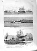 Old Antique Print 1882 Egypt Ships Suda Bay Alexandra Superb Monarch War 19th