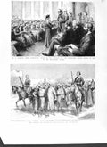 Original Old Antique Print 1882 Cunliffe Owen Freemasons Bloomsbury Egypt War