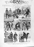 Original Old Antique Print 1882 Egypt Turkish Cavass Sea Ship Sailors War Horse