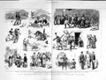 Original Old Antique Print 1882 Mediterranean Ship Midshipmen Natives Sailors