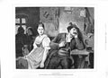 Original Old Antique Print 1882 Kauffmann Fine Art Man Pipe Woman Drink Table