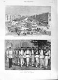 Original Old Antique Print 1882 Egypt Siers Great Square Alexandria War 19th