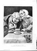 Original Old Antique Print 1882 Carl Gussow Fine Art Man Lady Romance Victorian