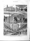 Old Antique Print 1882 Prince Wales Bradford Saltaire Railway George Hall 19th