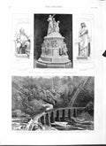 Original Old Antique Print 1882 Gorge Metlac Mexico Railway Lord Gower Macbeath