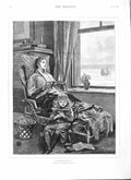 Old Antique Print 1882 Arthur Hopkins Fine Art Convalescent Mother Girl 19th
