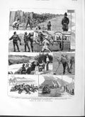 Original Old Antique Print 1882 War Siers Camp Wimbledon Rifle Shooting Tents