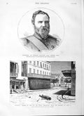Original Old Antique Print 1882 Frederick Seymour Rue Soeurs Alexandria M 19th