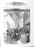 Old Antique Print 1882 Alexandria British Marines Arab Looters House Gate 19th