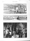 Original Old Antique Print 1882 War Egypt Bacos Church Alexandria Skobeleff 19th