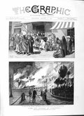 Old Antique Print 1882 Fire Alexandria Arabs Jews Grand Square Fine Art 19th