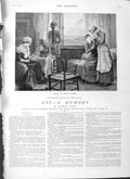Old Antique Print 1882 Illustration Story Kit Ladies House Arthur Hopkins 19th