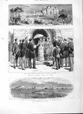 Original Old Antique Print 1882 War Egypt Fort Aboukir Bay Madame Adelin 19th